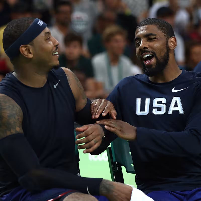 Carmelo Anthony, practicando con jugadores de los Nets