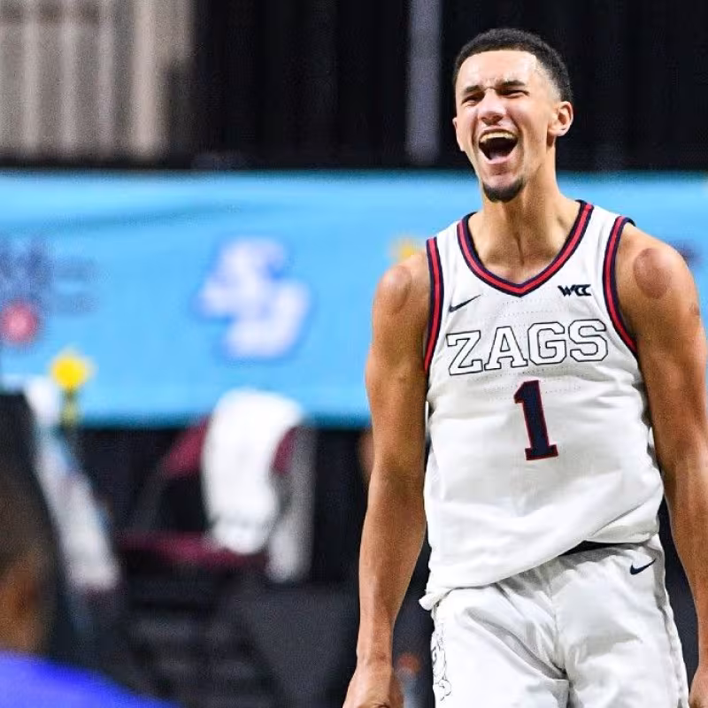 Jalen Suggs en un partido de la NCAA.