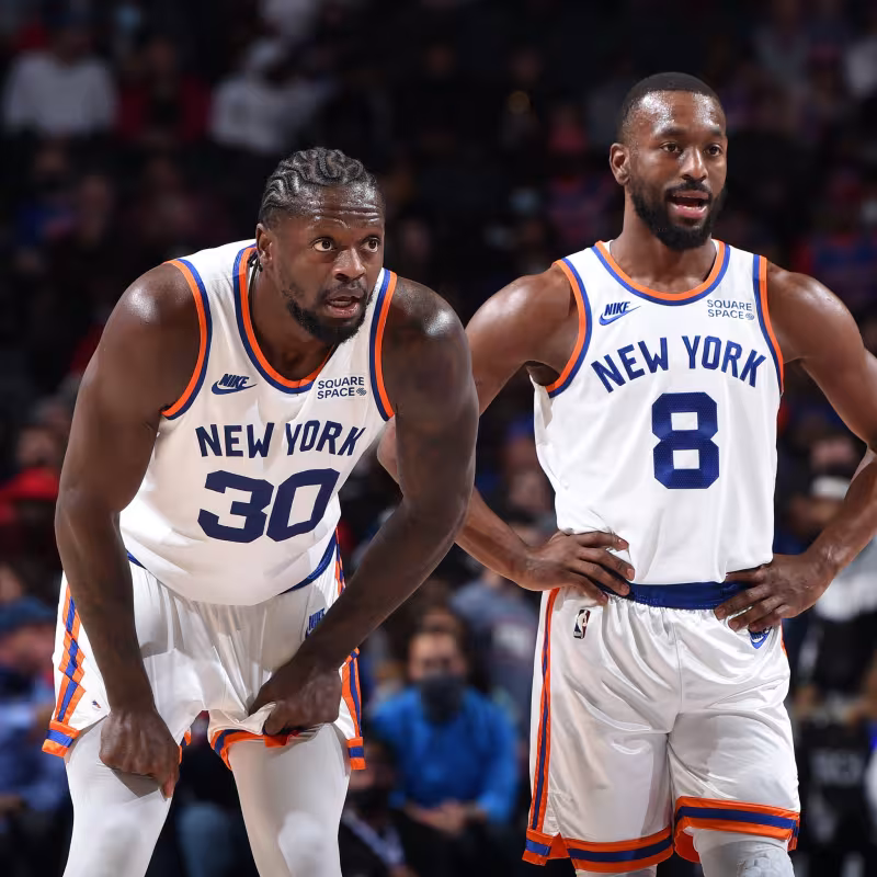 Julius Randle y Kemba Walker, con la camiseta de New York Knicks. 