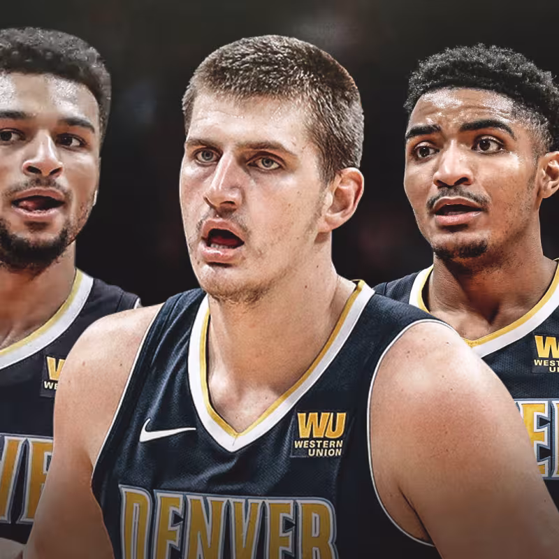 Murray, Jokic y Harris, jugadores de Denver Nuggets