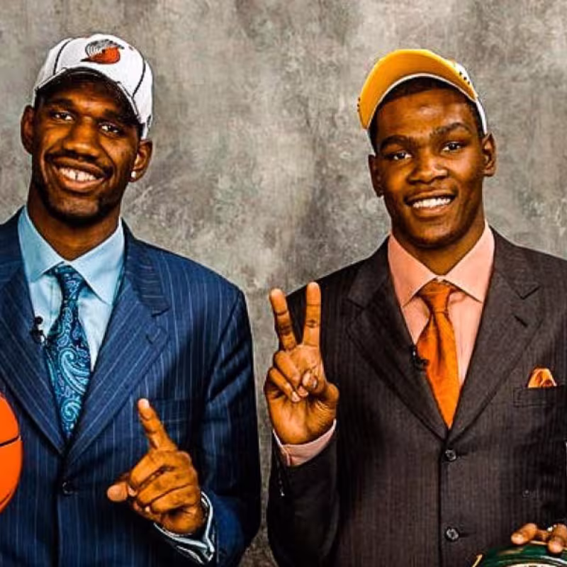 Oden y Durant, en el Draft de 2007.