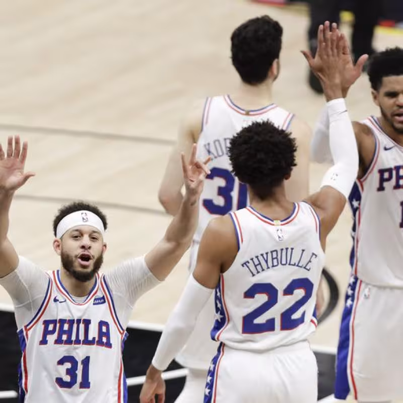 Philadephia 76ers fuerza séptimo partido con Atlanta Hawks. Foto: gettyimages