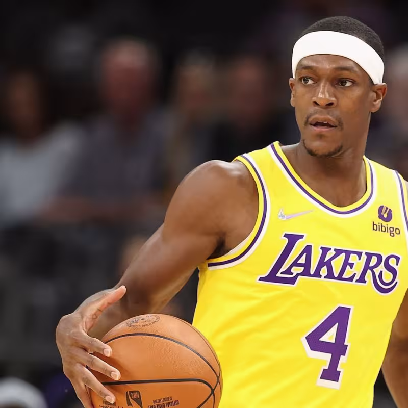 Rajon Rondo, con la camiseta de los Lakers.