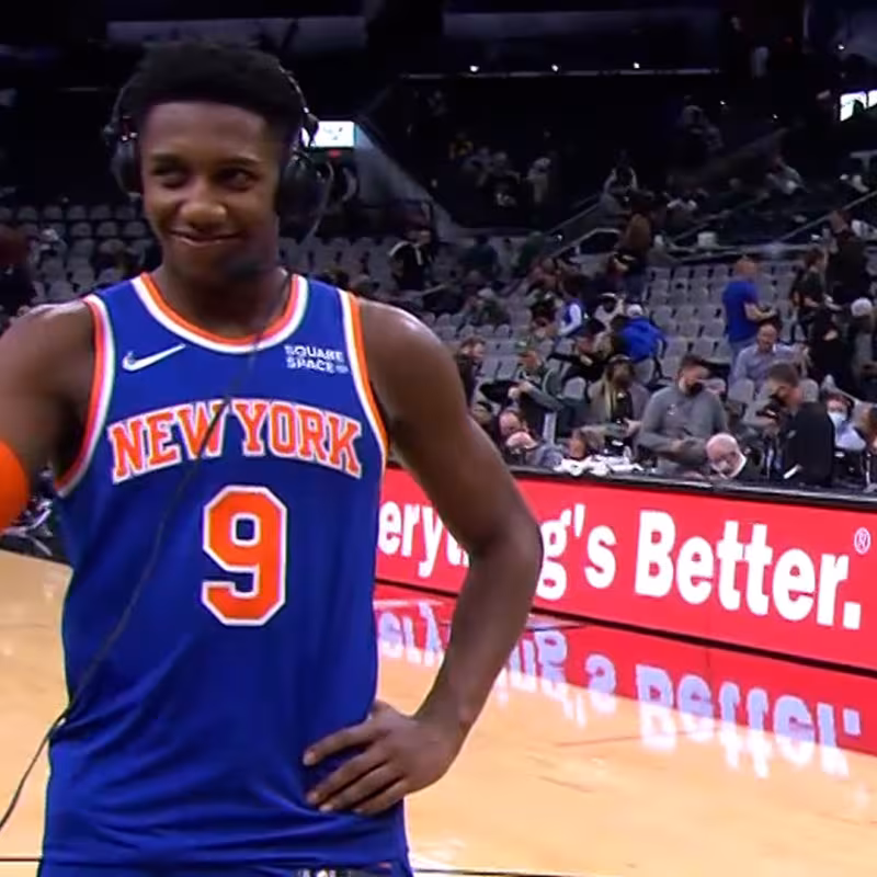 RJ Barrett, estrella de New York Knicks. Foto: NBA