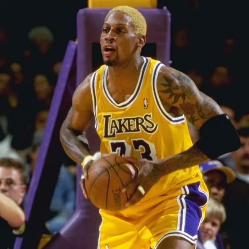 Dennis Rodman durante su época en los Lakers