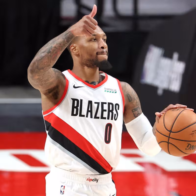 Damian Lillard en un partido con los Portland Trail Blazers.