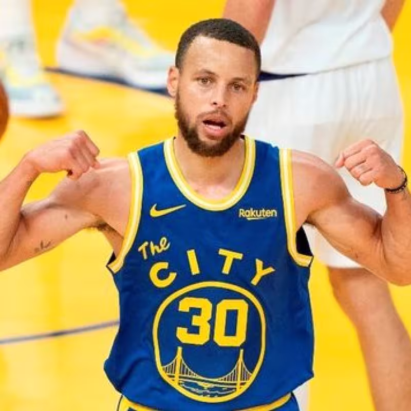 Stephen Curry en un partido de los Warriors.
