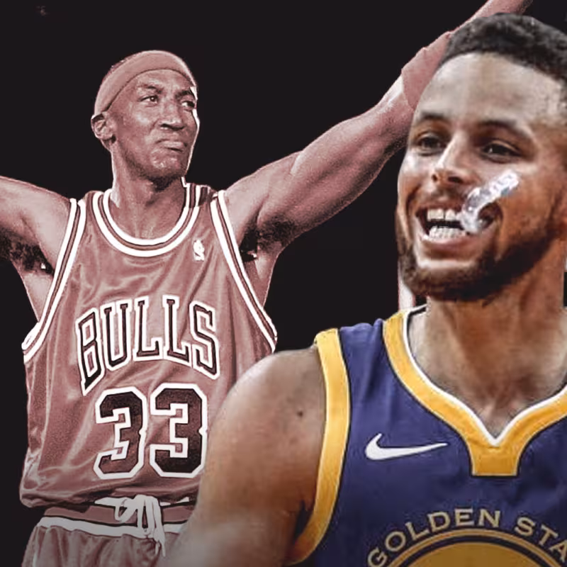 Stephen Curry y Scottie Pippen, en un montaje de Clutchpoints.