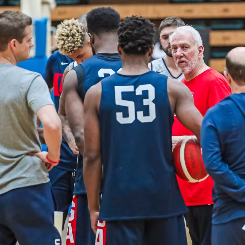 Popovich liderará a un grupo deseoso de demostrar que son grandes jugadores. Foto: @USABasketball