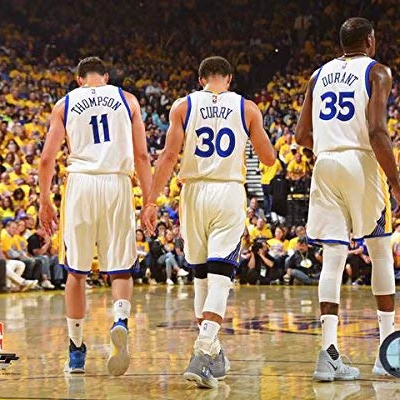 Klay Thompson, Stephen Curry y Kevin Durant: eran otros tiempos.