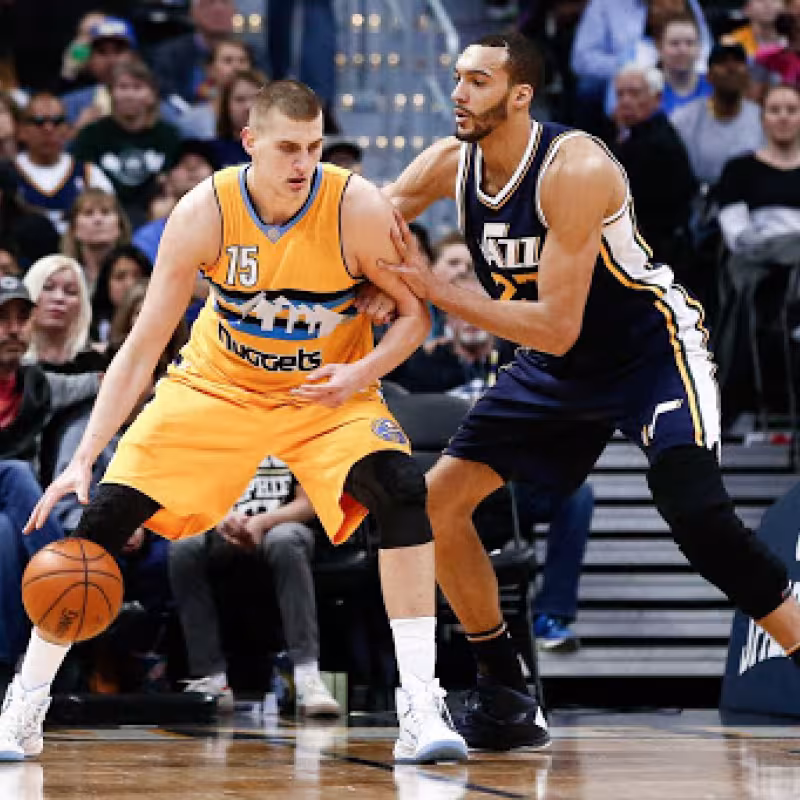 Nikola Jokic y Rudy Gobert