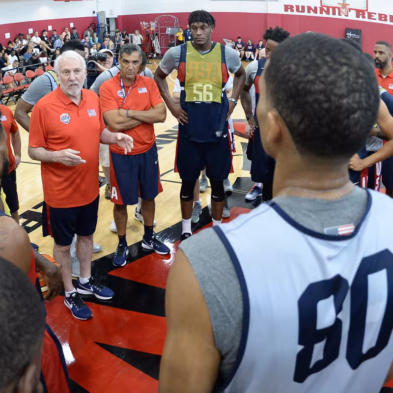 Popovich ya tiene a sus 20 jugadores. Foto: USA Basketball