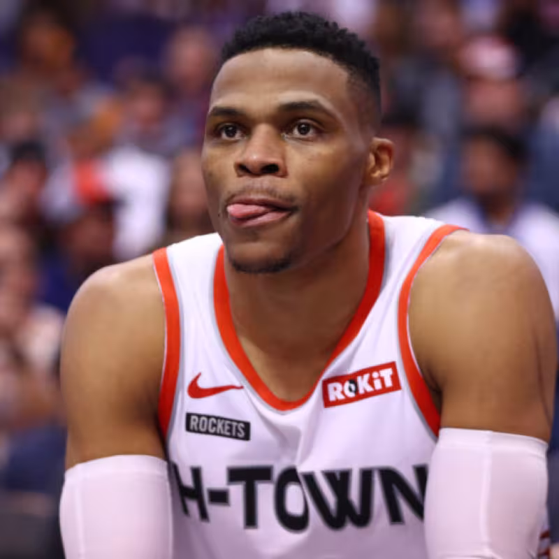 Russell Westbrook en un partido con los Houston Rockets.