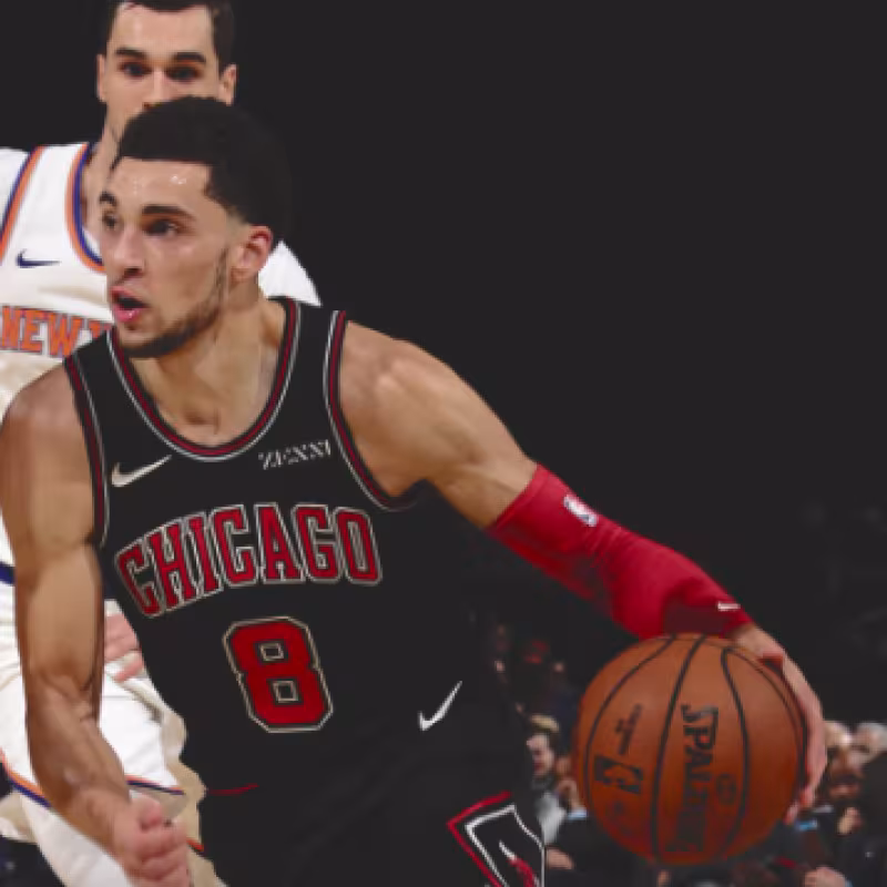 Zach LaVine, ante los Knicks. Foto: @chicagobulls