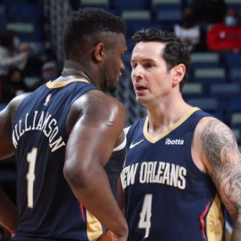Zion Williamson, junto a JJ Redick, en su época en New Orleans Pelicans. 