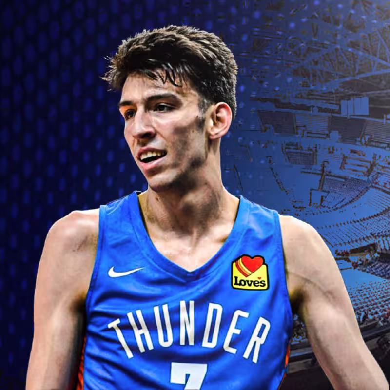 Chet Holmgren, con la camiseta de OKC.
