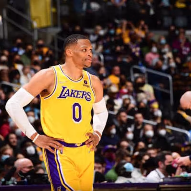 Russell Westbrook, en un partido con Los Angeles Lakers