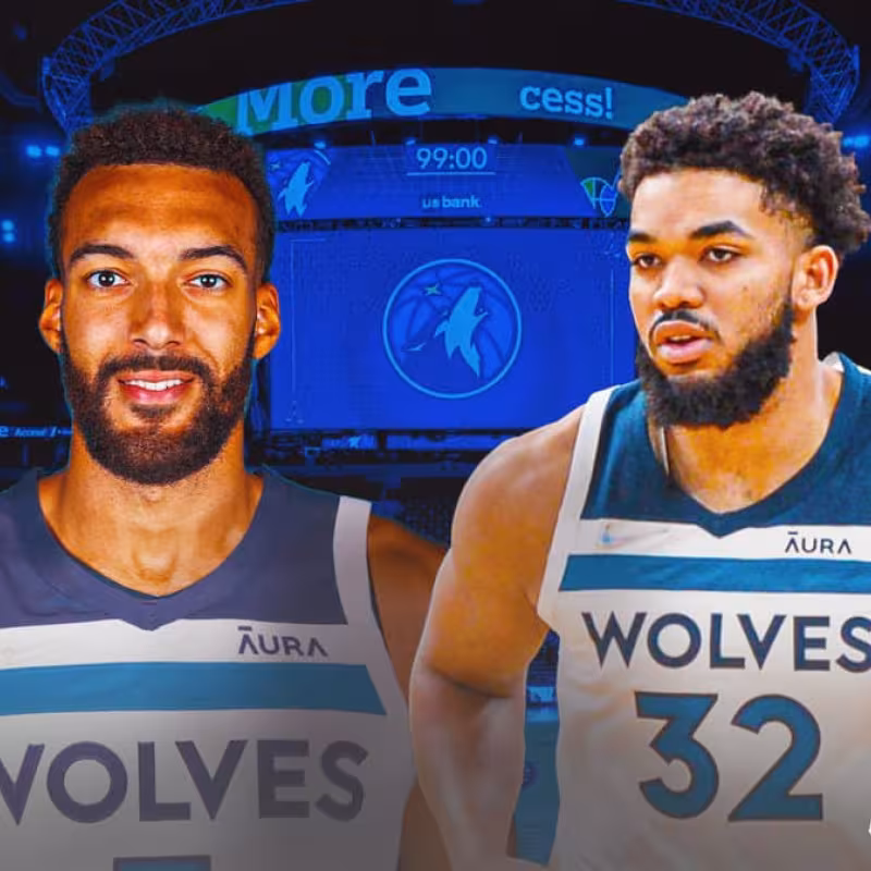 Rudy Gobert y Karl-Anthony Towns, los pivots de Minnesota Timberwolves.
