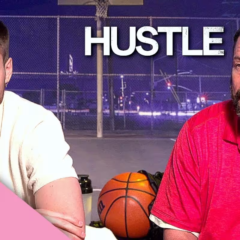 Adam Sandler, junto a Juancho Hernangómez.