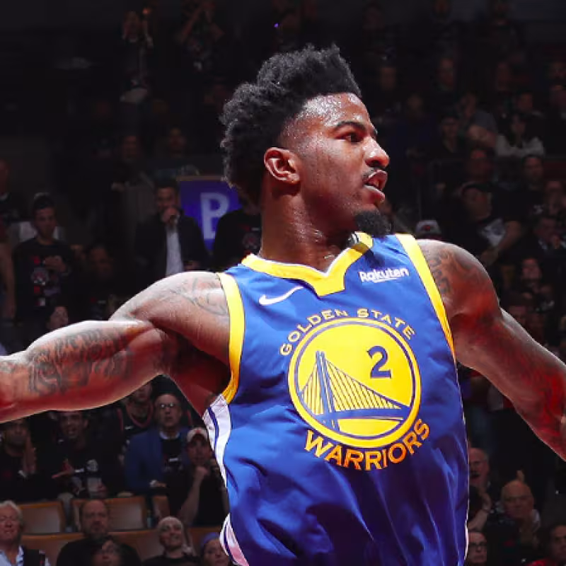 Jordan Bell, con la camiseta de Golden State Warriors. 