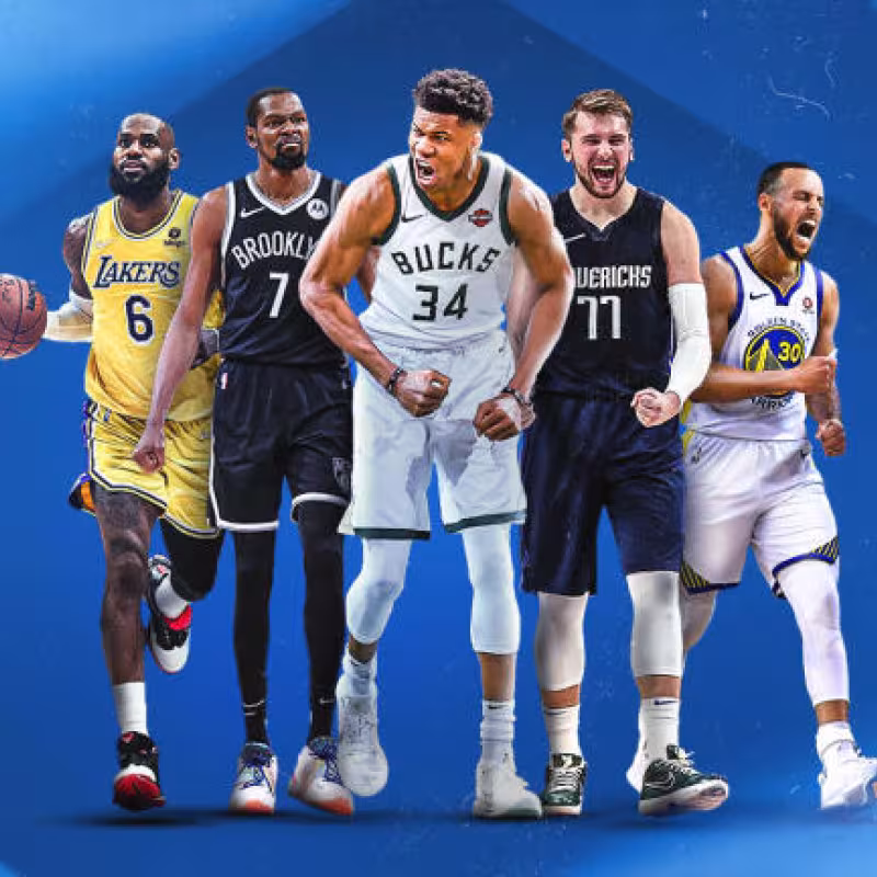 LeBron James, Kevin Durant, Giannis Antetokounmpo, Luka Doncic y Stephen Curry, entre los mejores jugadores para la temporada 2022/23 en la NBA