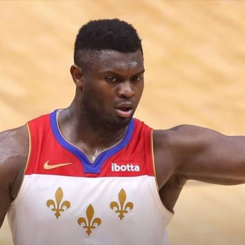 Zion Williamson, con la camiseta de New Orleans Pelicans. 