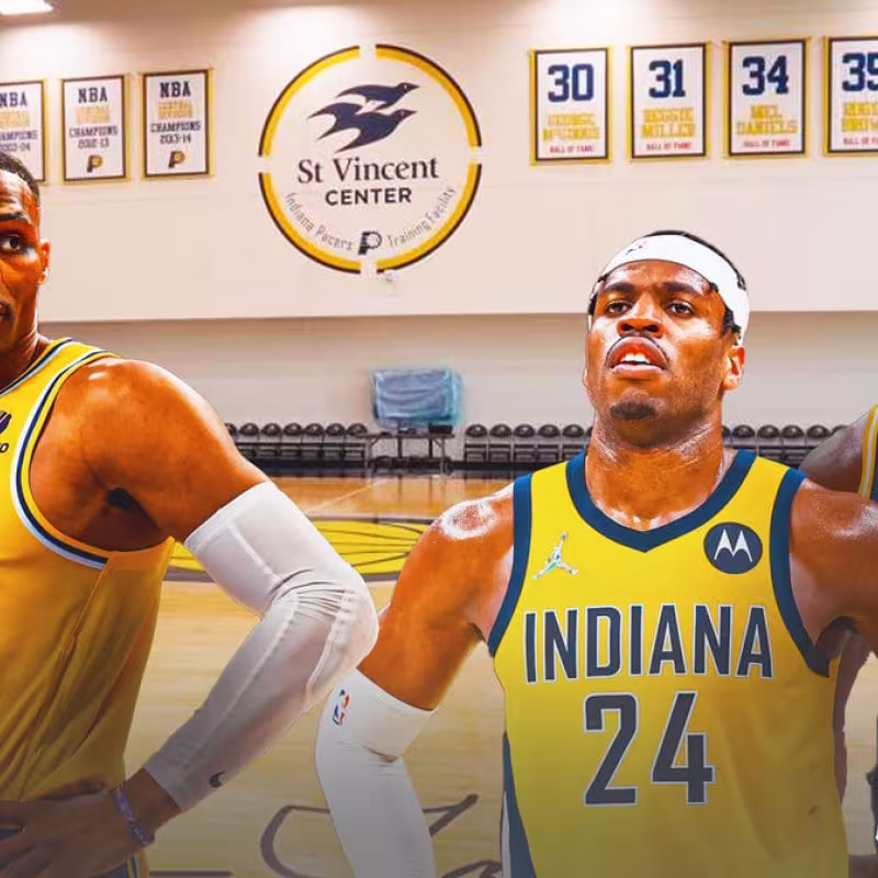 Russell Westbrook, Buddy Hield y Myles Turner