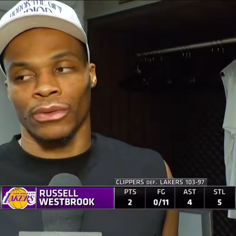 Russell Westbrook, estrella de Los Angeles Lakers. 