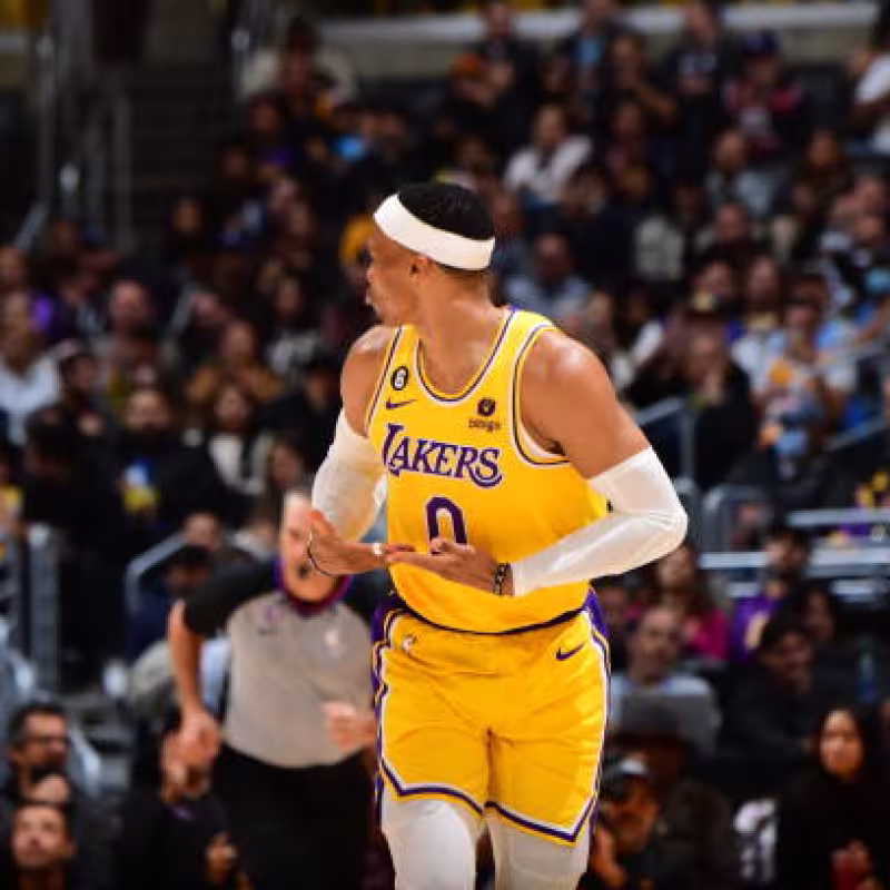 Russell Westbook, diversión en Lakers. Foto: gettyimages