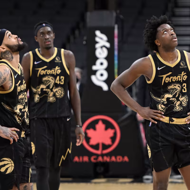 Gary Trent Jr., Pascal Siakam y OG Anunoby