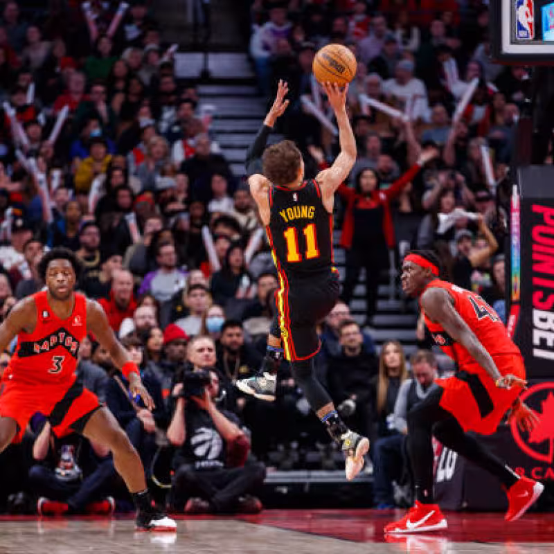 Trae Young y Dejounte Murray. Foto: gettyimages