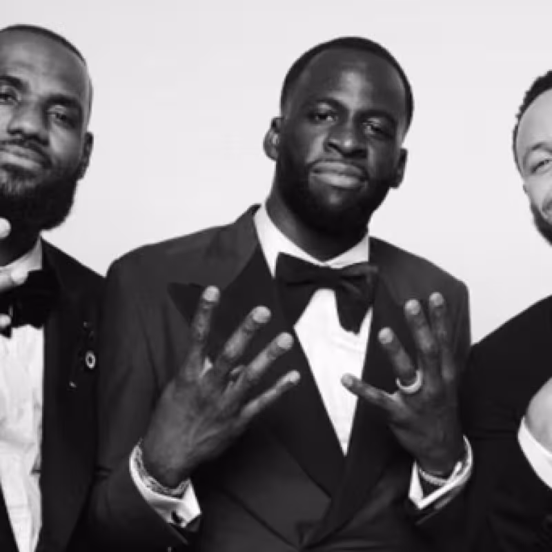 LeBron James, Draymond Green y Stephen Curry