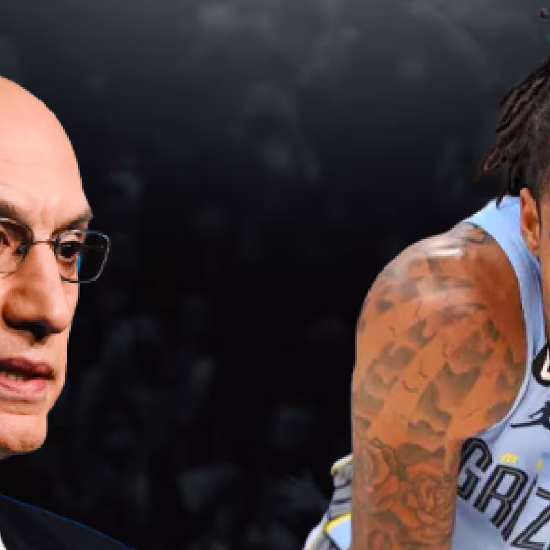 Adam Silver y Ja Morant. 