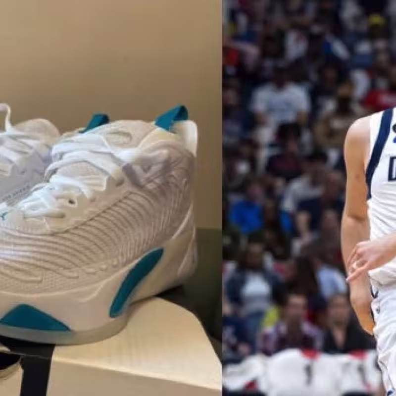 Luka Doncic y sus zapatillas Jordan. 