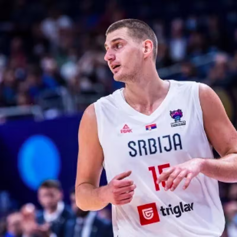 Nikola Jokic, con la camiseta de Serbia. 