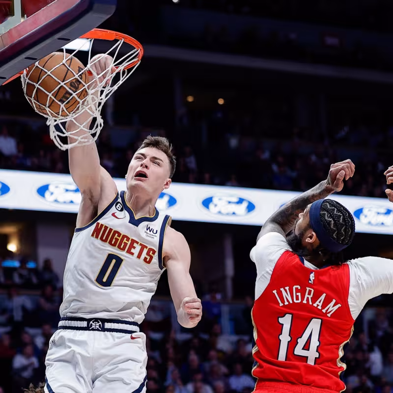 Christian Braun, realizando un mate ante Brandon Ingram