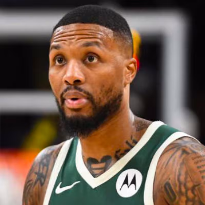 Damian Lillard, con la camiseta de Wilwaukee Bucks
