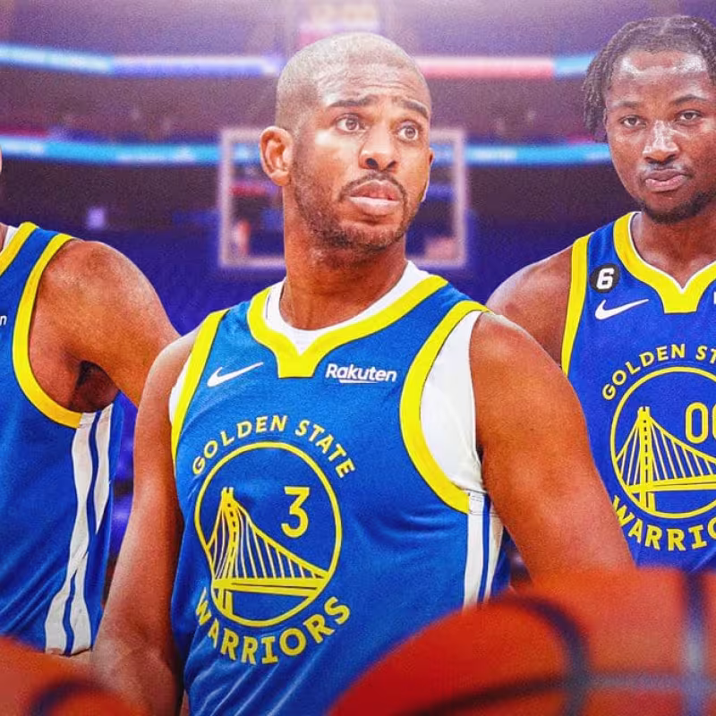 Moses Moody, Chris Paul y Jonathan Kuminga