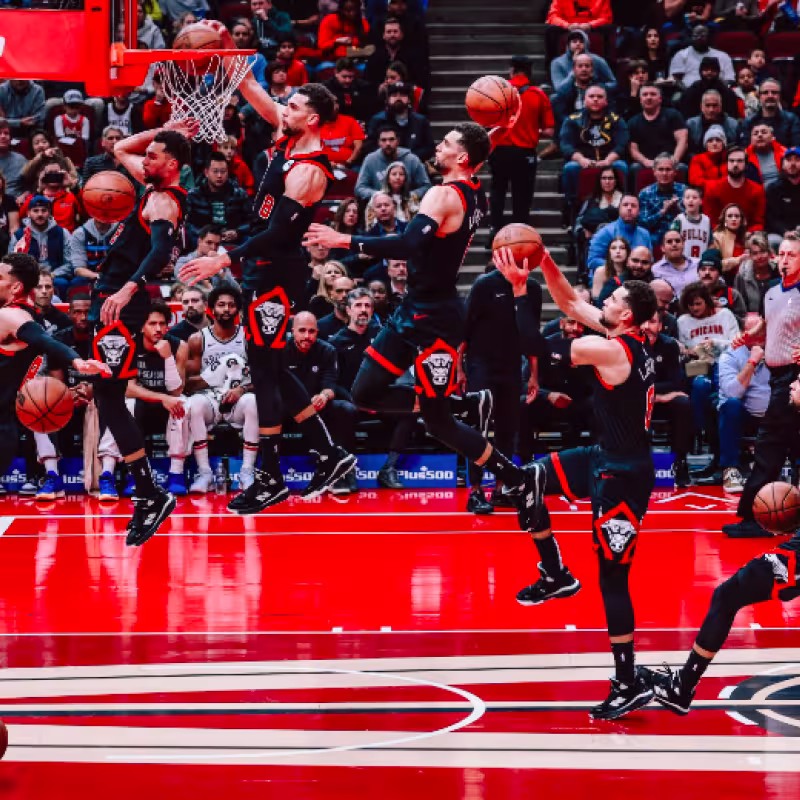 Zach LaVine, en un montaje de Chicago Bulls. 