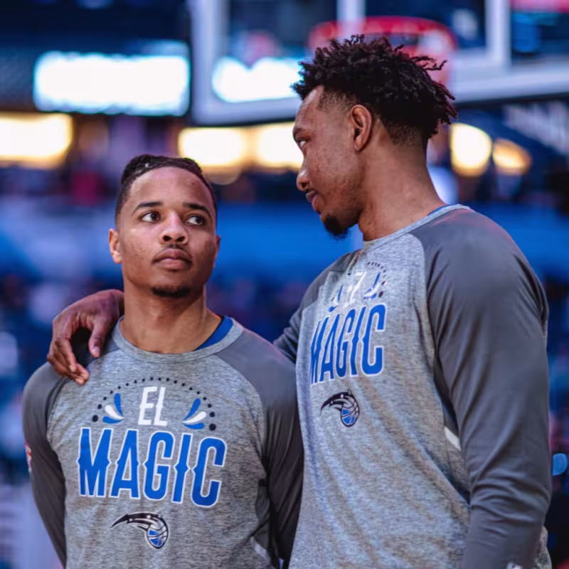 Markelle Fultz y Wendell Carter Jr., jugadores de Orlando Magic.