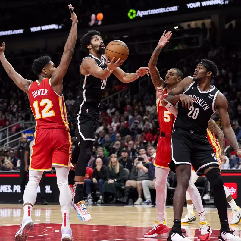 Spencer Dinwiddie, en un partido contra Atlanta Hawks