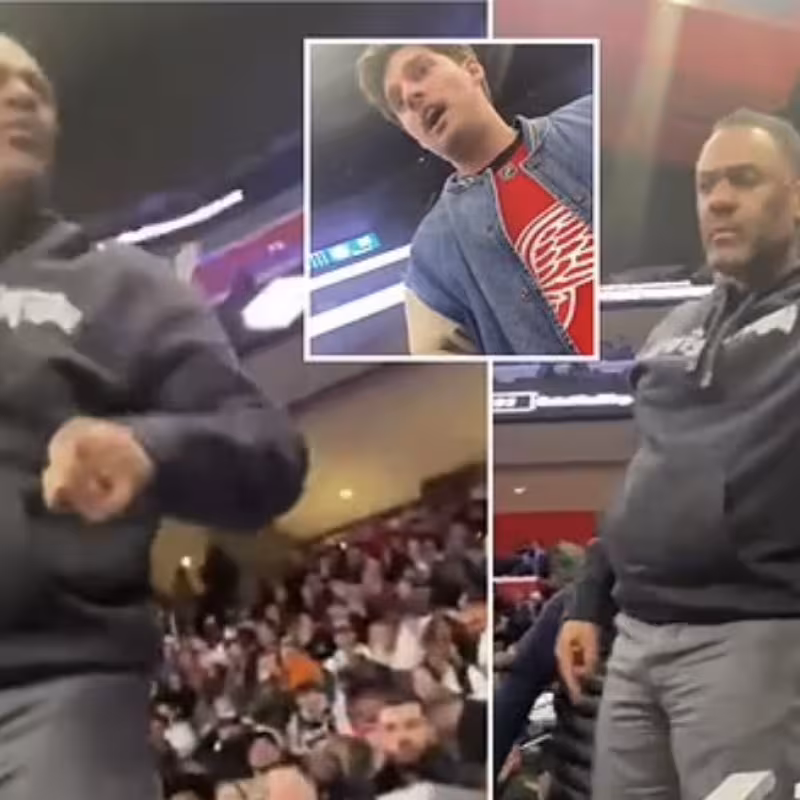 Troy Weaver, enfrentándose con un fan de los Pistons.