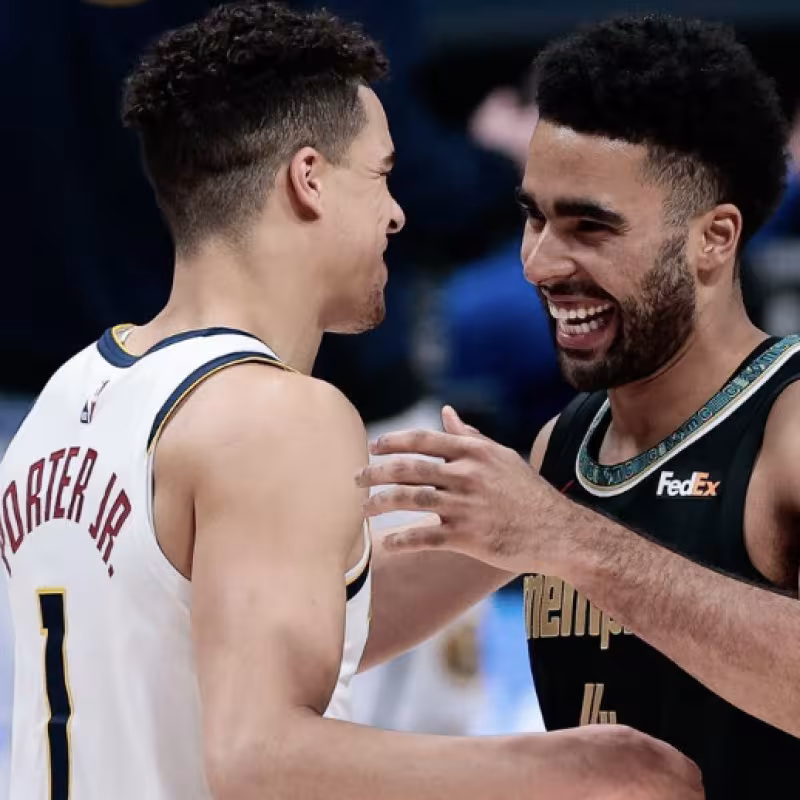 Jontay Porter y Michael Porter Jr., hermanos en la NBA. 