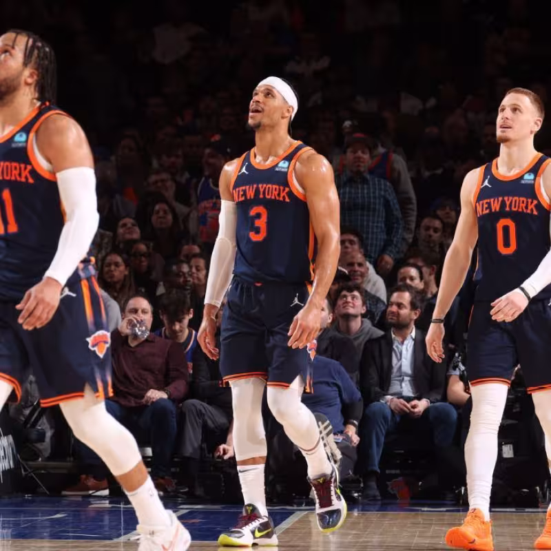 Jalen Brunson, Josh Hart y Donte DiVincenzo