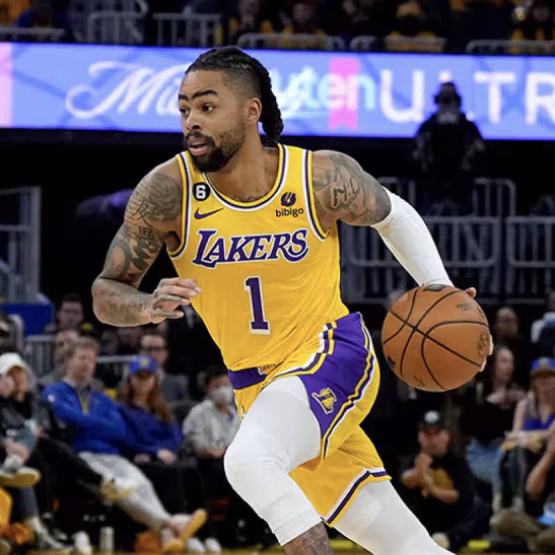 D'Angelo Russell, con la camiseta de Los Angeles Lakers.
