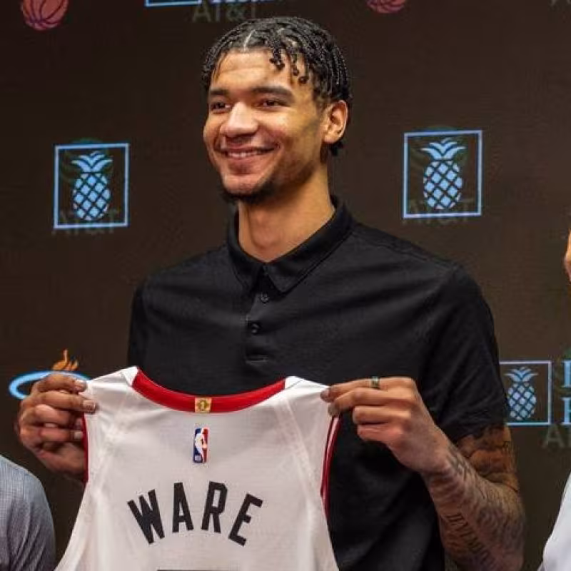 Kel'el Ware, jugador de Miami Heat elegido en el NBA Draft 2024.