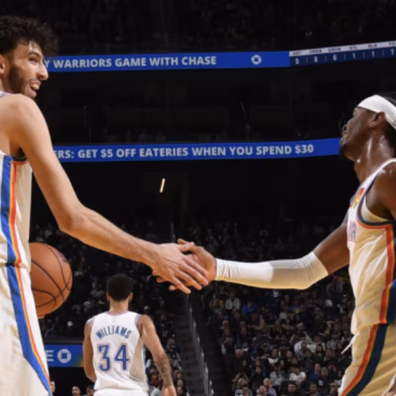 Shai Gilgeous-Alexander and Chet Holmgren, OKC Stars.
