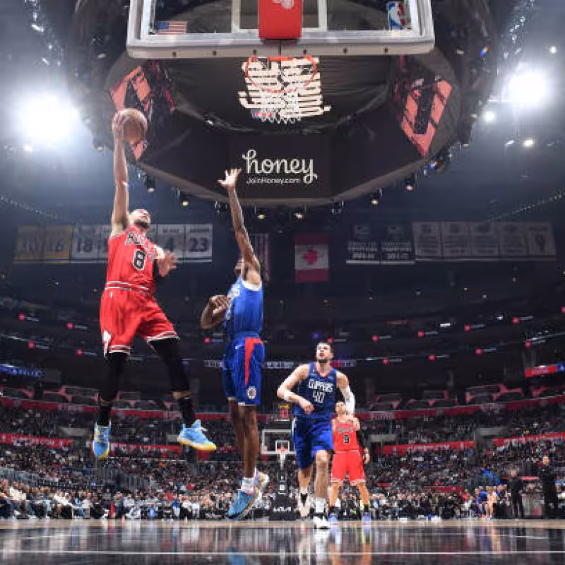 Zach LaVine playing against the Clippers. Photo: gettyimages
