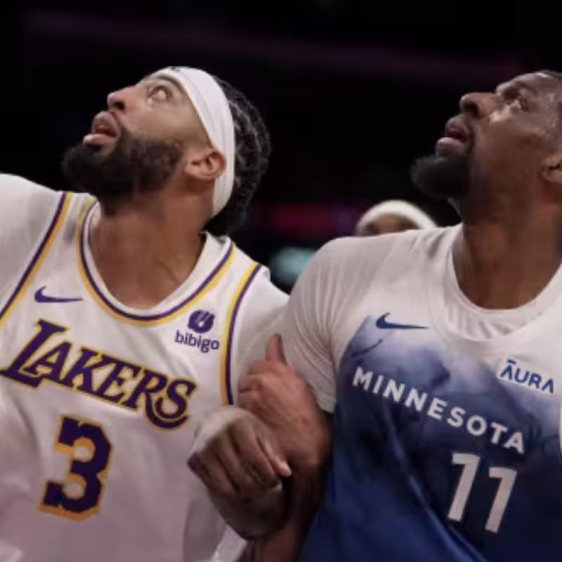 Anthony Davis and Naz Reid in a Lakers-Wolves.