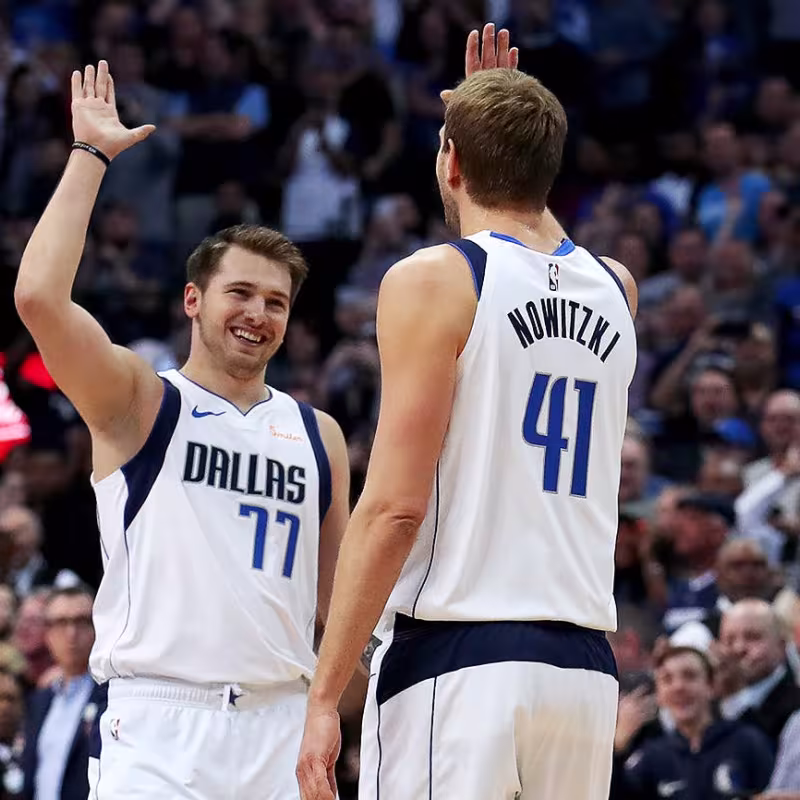 Luka Doncic and Dirk Nowitzki